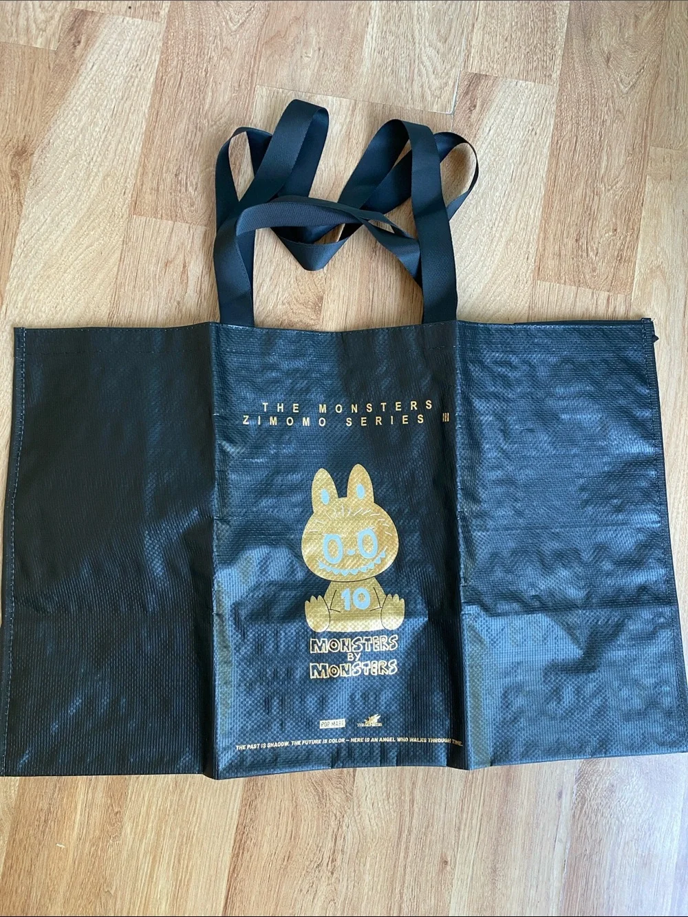 The Monsters Zimomo Series 10th Anniversary Black Tote Bag large
